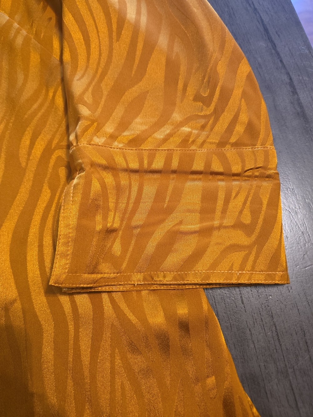Multiples Golden Zebra-Print Button Front Blouse - Picture 5 of 6